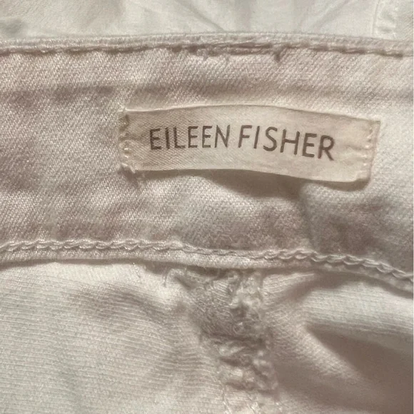 Eileen Fisher white straight leg organic cotton jeans - Picture 7 of 10